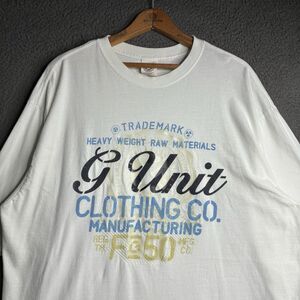 Vintage G-Unit T-Shirt Mens XL White Heavyweight Logo Y2K 50 Cent Hip Hop